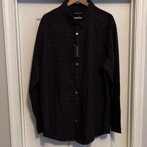 Mizzen+Main Men's Black Patterned Button-Down Shirt